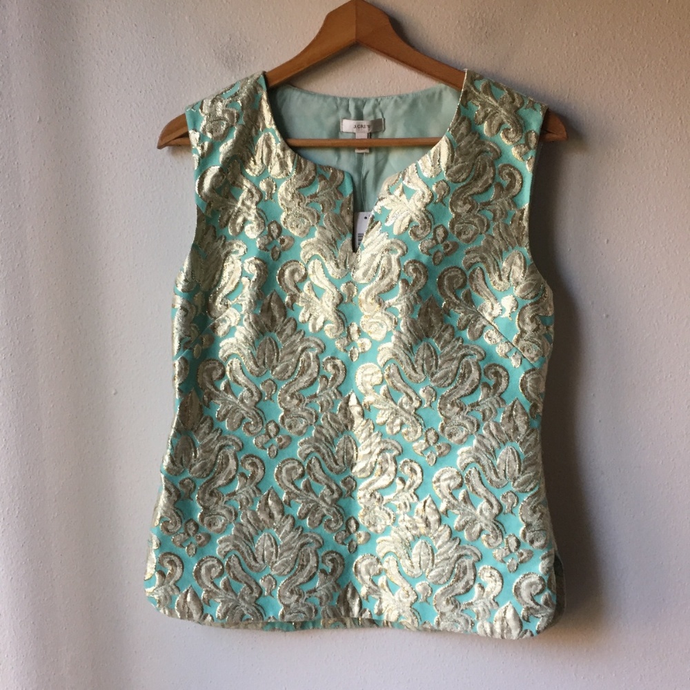 J Crew Collection Gilded Brocade Outfit Top & Pant - Picture 5 of 8
